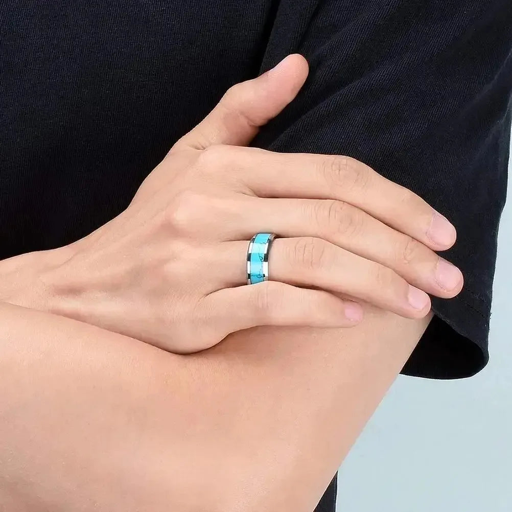 Bríd — Turquoise Inlay Band Ring