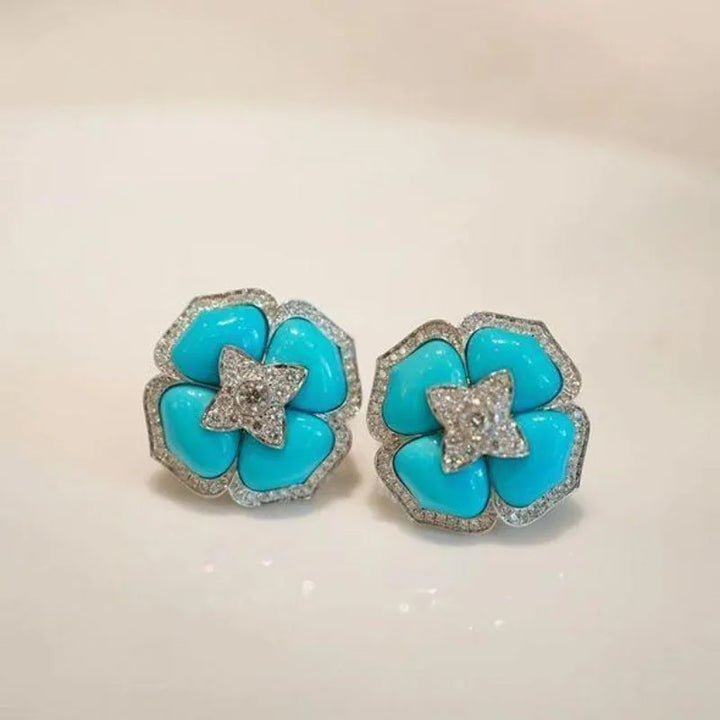 Eveleen — Turquoise Blossom Studs