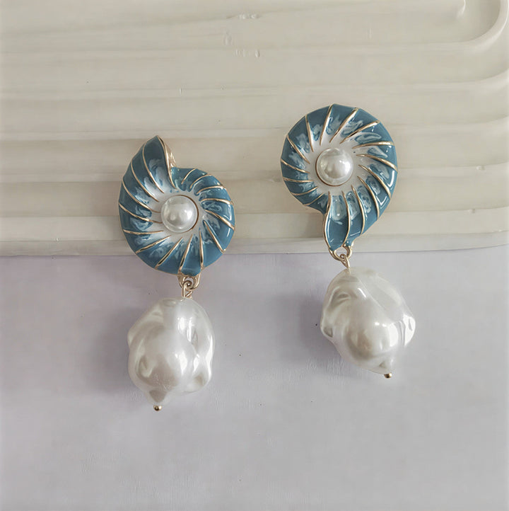 Cora — Medallion & Pearl Drop Earrings