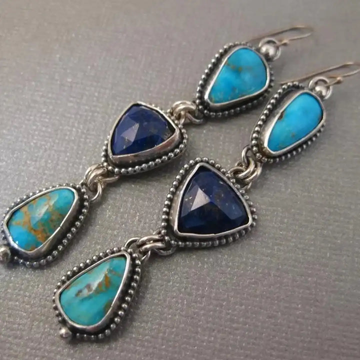 Cliodhna — Silver Turquoise Drop Earrings