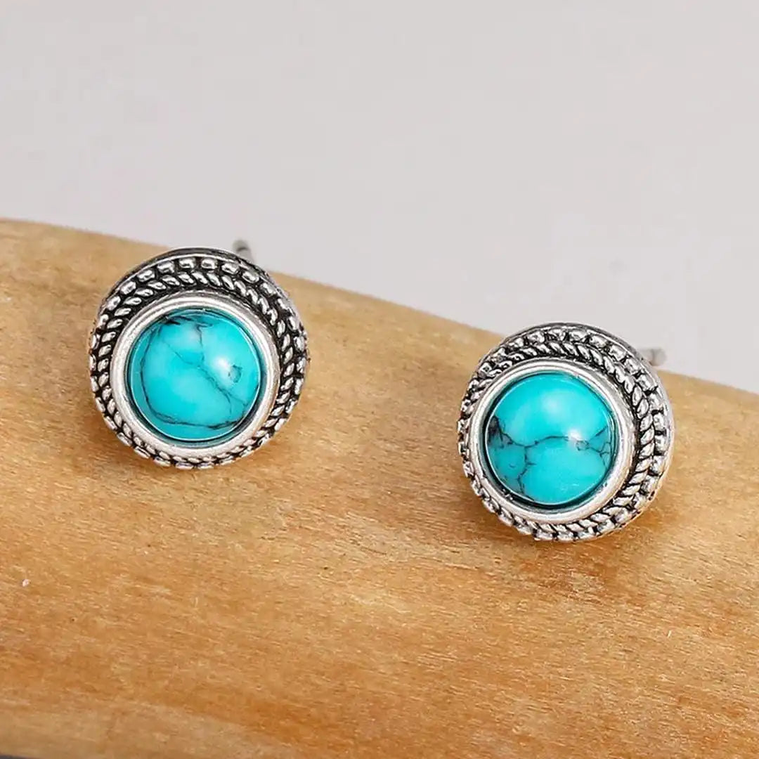 Cliona — Bohemian Turquoise Stud Earrings