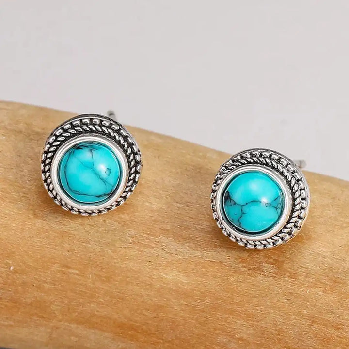 Cliona — Bohemian Turquoise Stud Earrings