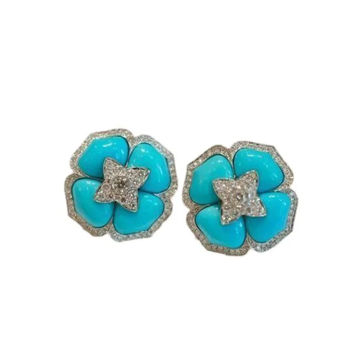 Eveleen — Turquoise Blossom Studs