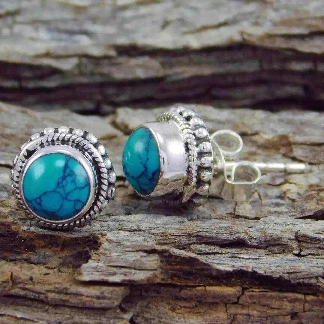 Cliona — Bohemian Turquoise Stud Earrings