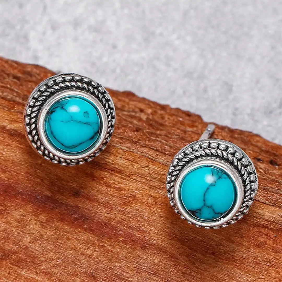Cliona — Bohemian Turquoise Stud Earrings