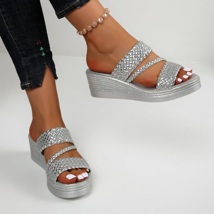 Tresseline™ — Woven Wedge Mule, Vibrant Summer Lightness