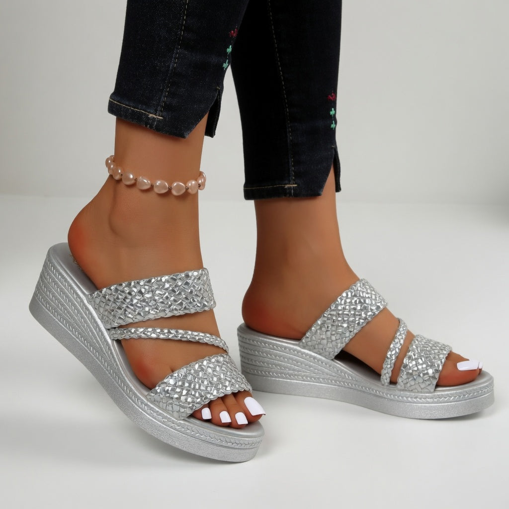 Tresseline™ — Woven Wedge Mule, Vibrant Summer Lightness