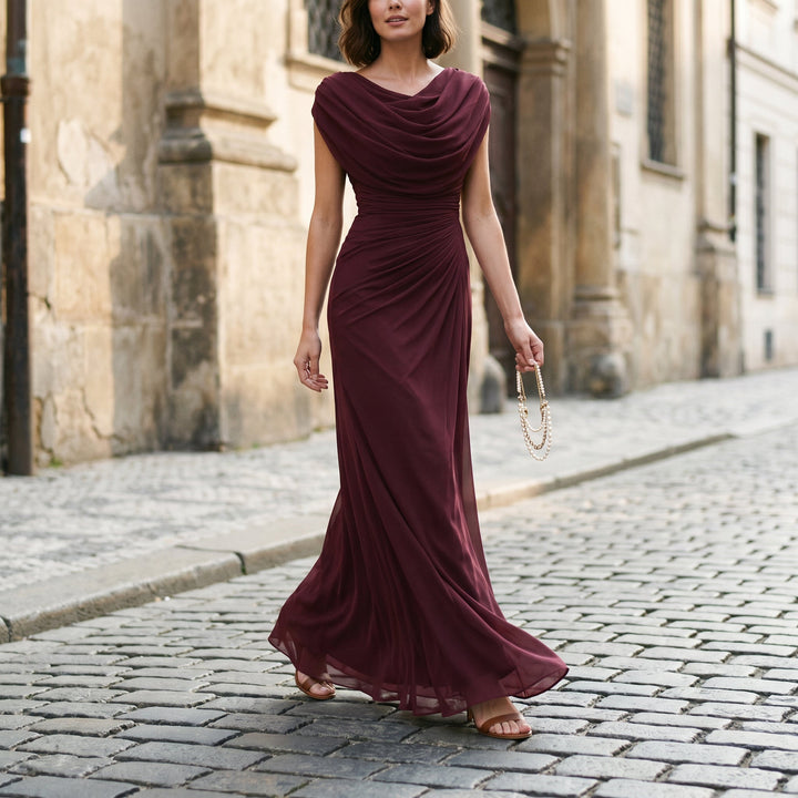 Mirellea | Elegant Draped Maxi Dress