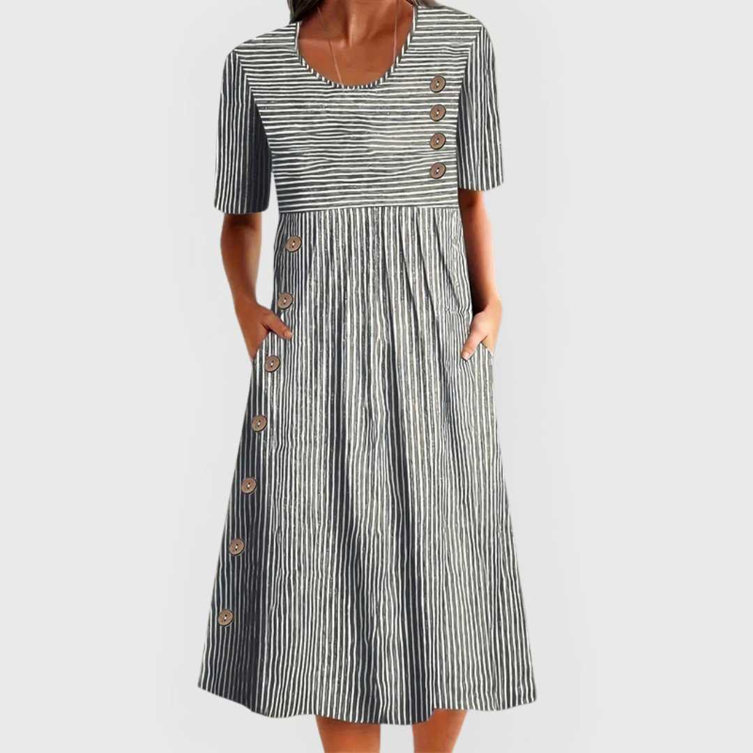 Sophia | Breathable Striped Midi Dress