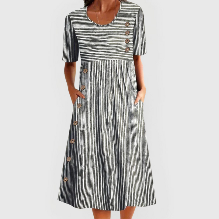 Sophia | Breathable Striped Midi Dress