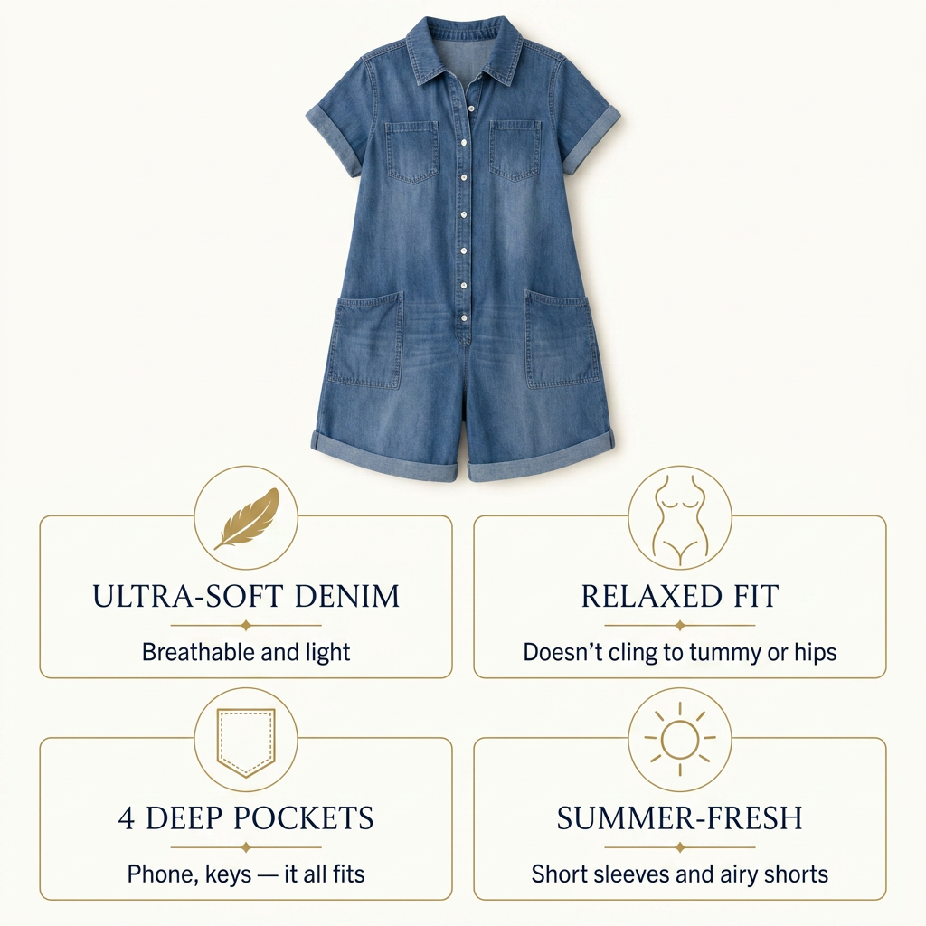 Capri | Soft Denim Playsuit
