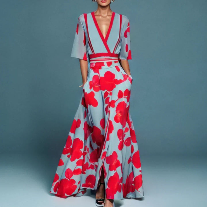 Gráinne | Floral Wrap Maxi Dress with Pockets