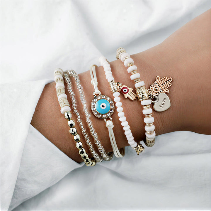 Brona — Golden Charm Bracelet Stack (5-Piece)