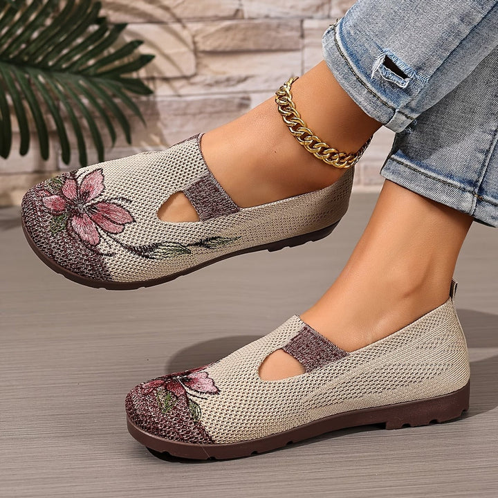 Rosalie™ — Elegant Ergonomic Ballet Flats with Floral Pattern