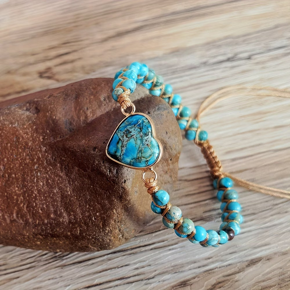 Siobhán — Turquoise Heart Charm Bracelet