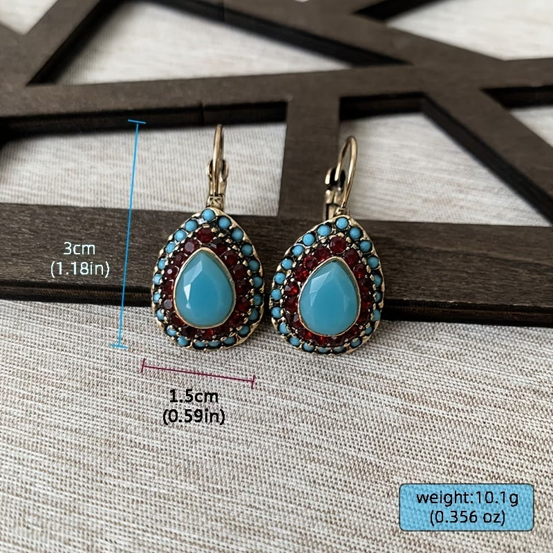 Erin — Antique Teardrop Turquoise Earrings