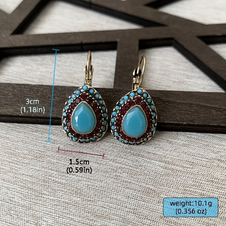 Erin — Antique Teardrop Turquoise Earrings