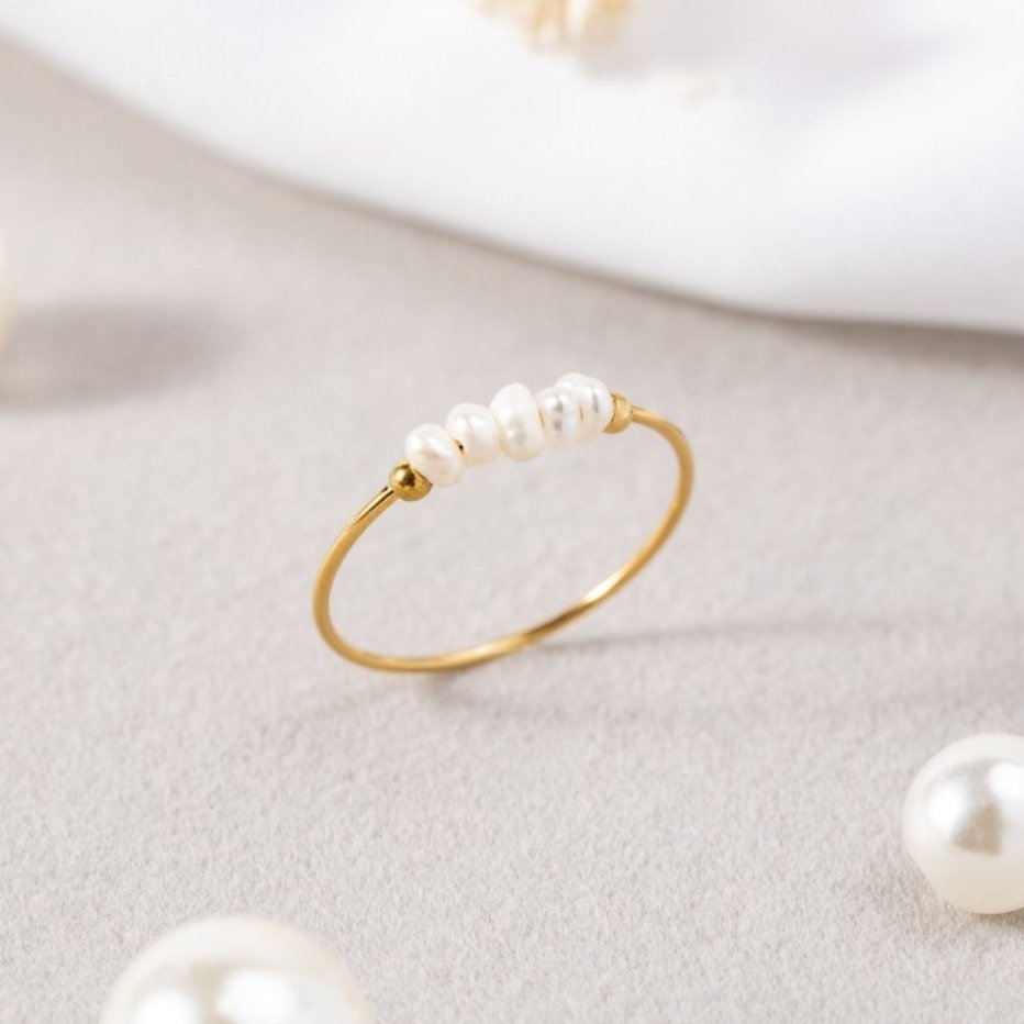 Ciara — Delicate Pearl Solitaire Ring