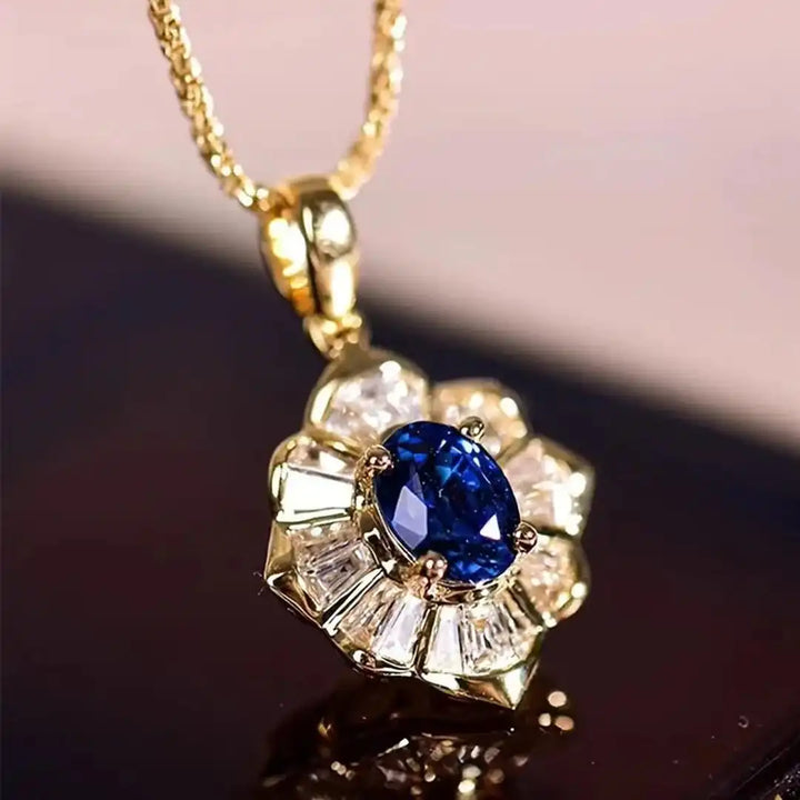 Aoibhe — Night Blue Sculpted Pendant Necklace