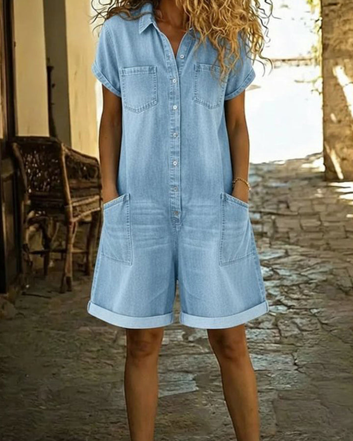 Capri | Soft Denim Playsuit