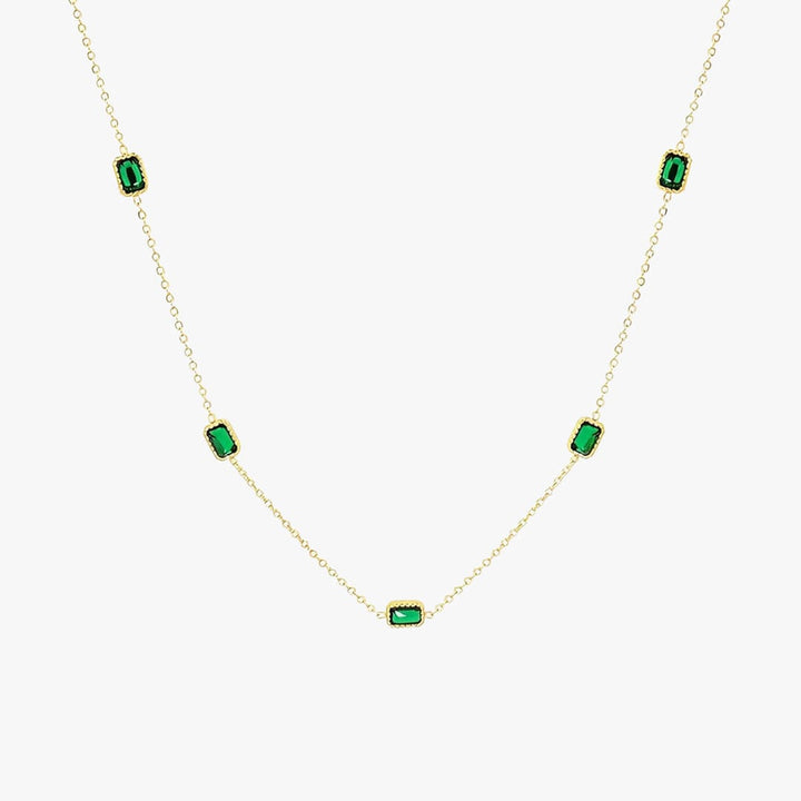 Siobhán — Gold Chain Green Stone Necklace