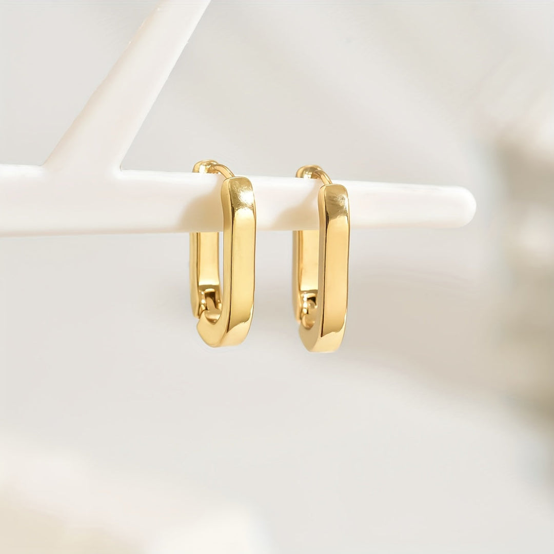 Aoife — Geometric Gold Hoop Earrings