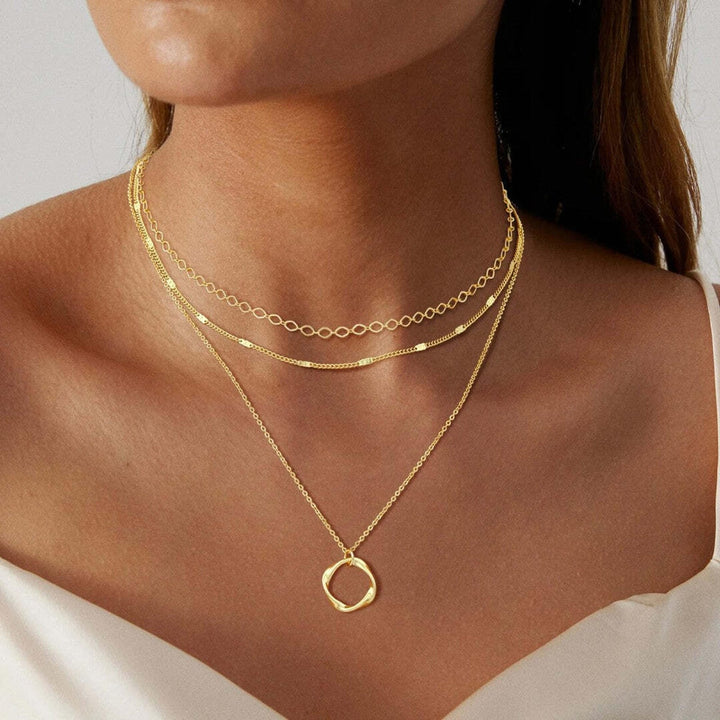 Nora — Classic Layered Gold Pendant Necklace