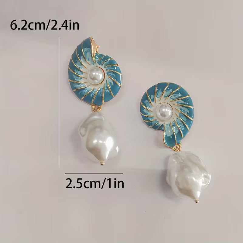 Cora — Medallion & Pearl Drop Earrings