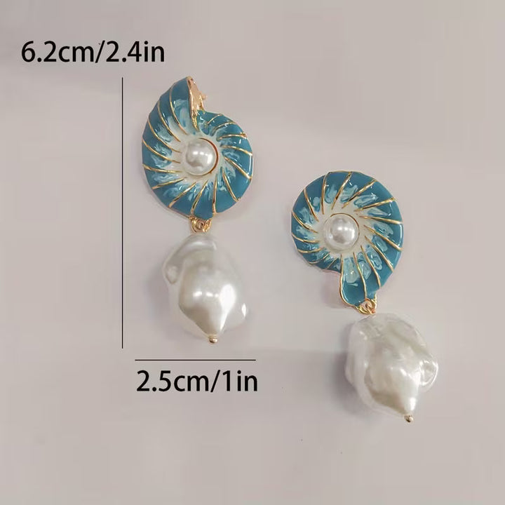 Cora — Medallion & Pearl Drop Earrings