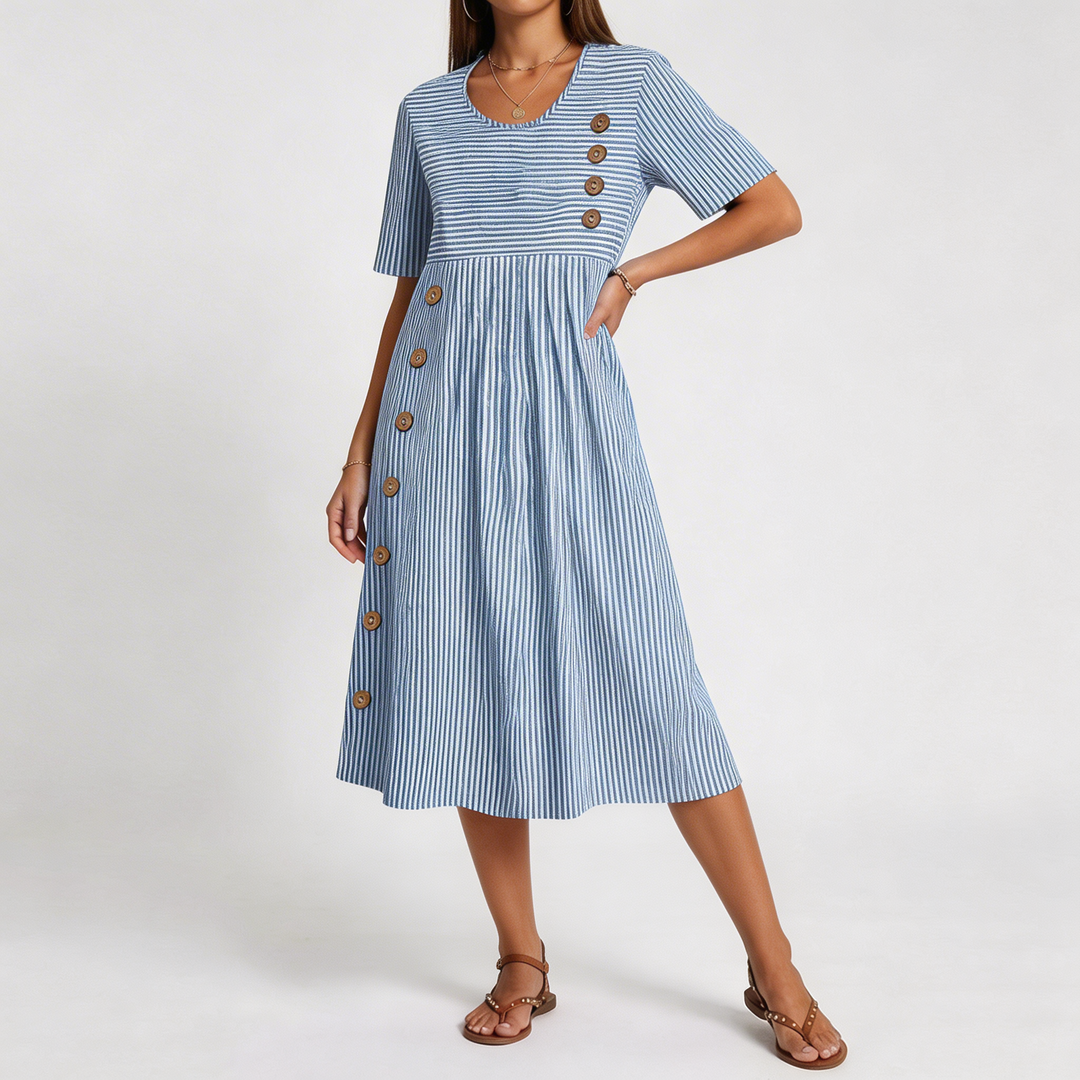 Sophia | Breathable Striped Midi Dress