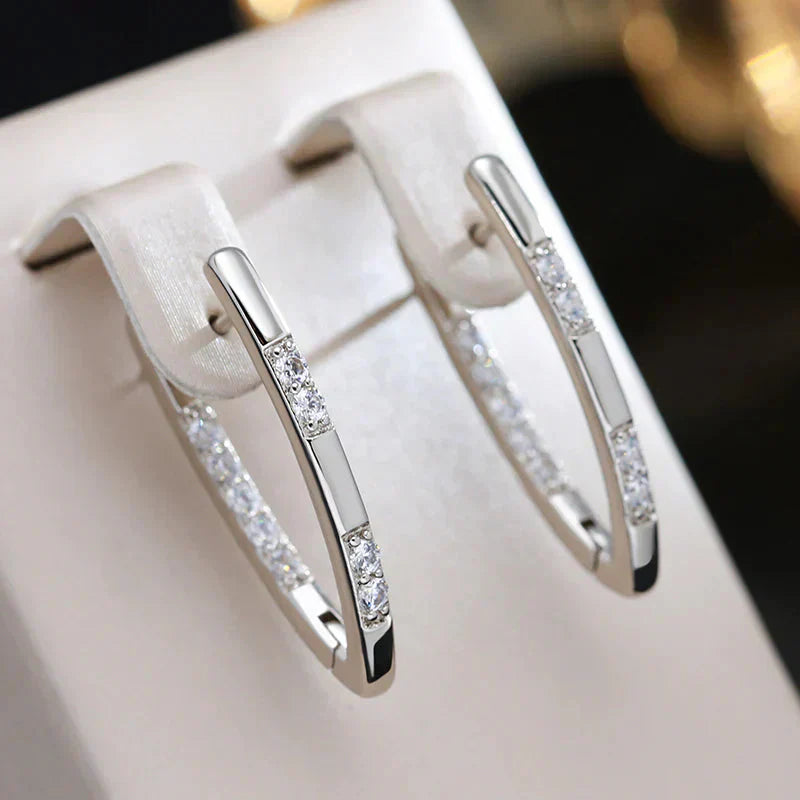 Niamh — Classic Zirconia Gold Huggie Hoops