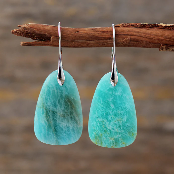 Iona — Raw Stone Slab Earrings