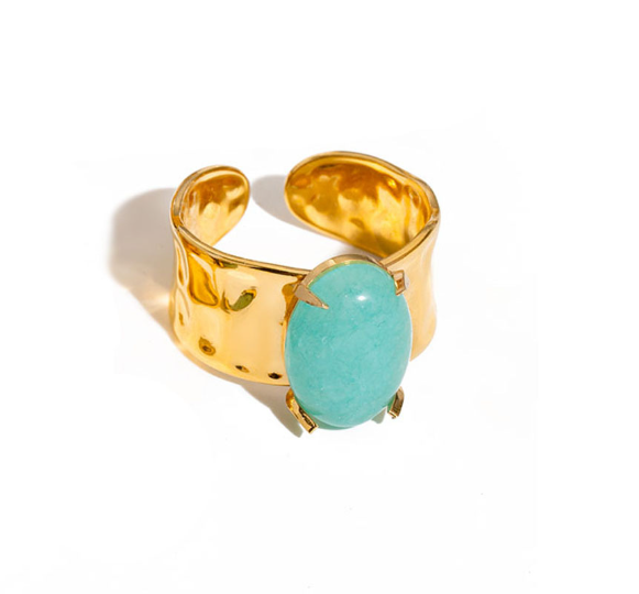 Orla — Bold Amazonite Gold Ring