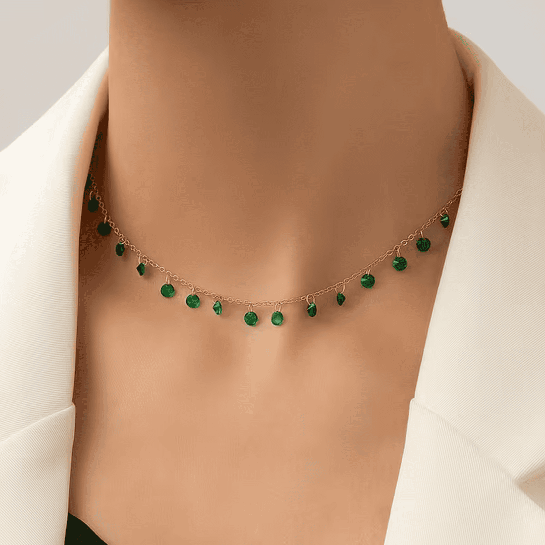 Fiadh — Handmade Emerald Drop Necklace