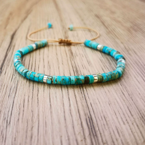 Cara — Turquoise Heishi Bead Bracelet