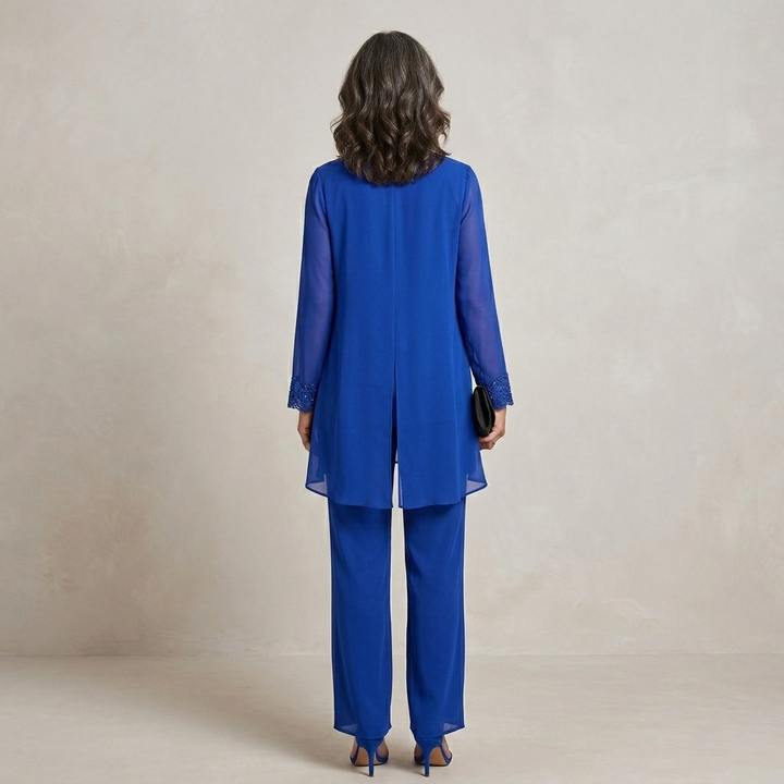 Iva Elegant Three-Piece Set — blue back