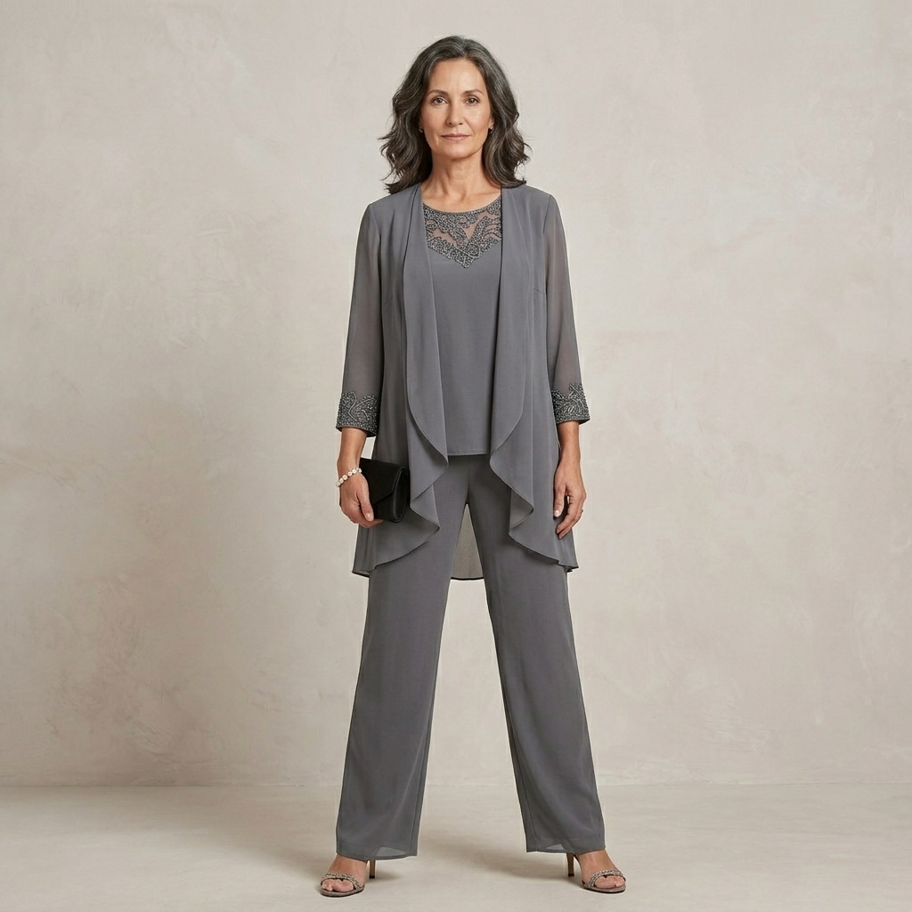 Iva Elegant Three-Piece Set — gray