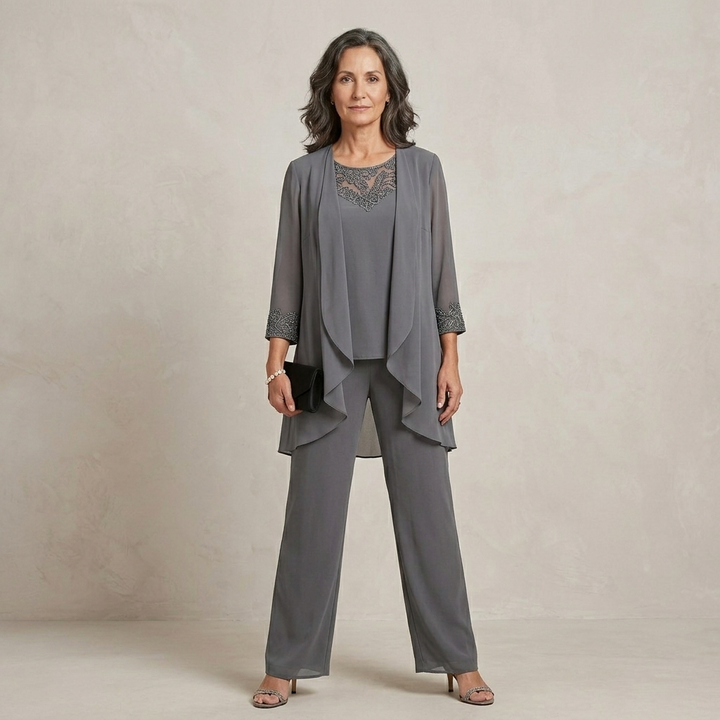 Iva Elegant Three-Piece Set — gray