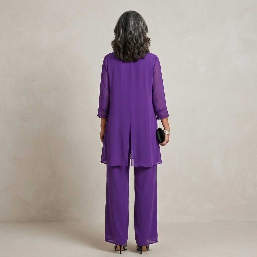 Iva Elegant Three-Piece Set — purple back