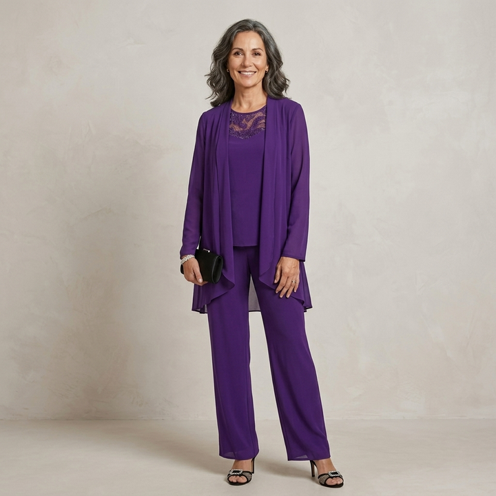 Iva Elegant Three-Piece Set — purple