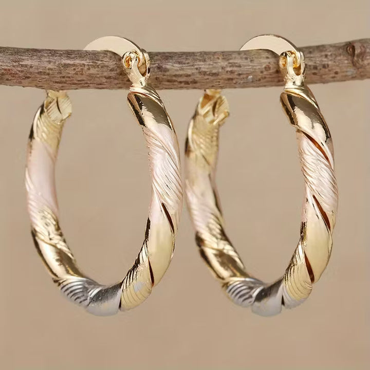 Sinéad — Tri-Colour Vintage Round Hoops