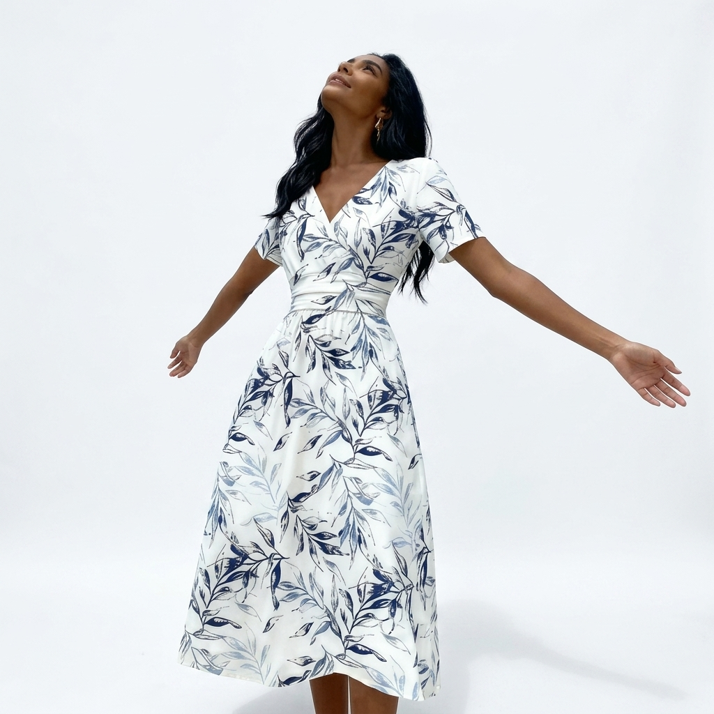 Aoife | Floral Twist-Waist Midi Dress