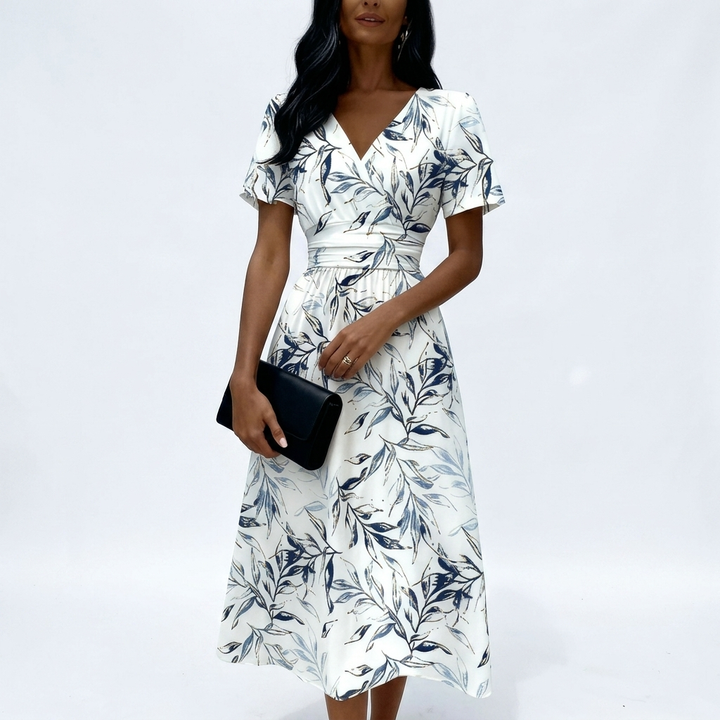 Aoife | Floral Twist-Waist Midi Dress