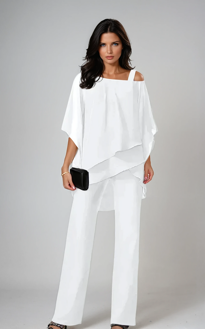 Eleanor | Asymmetric Poncho Two-Piece Set