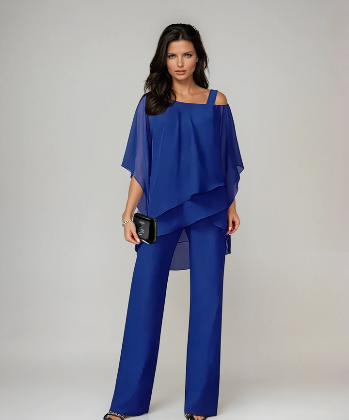 Eleanor | Asymmetric Poncho Two-Piece Set