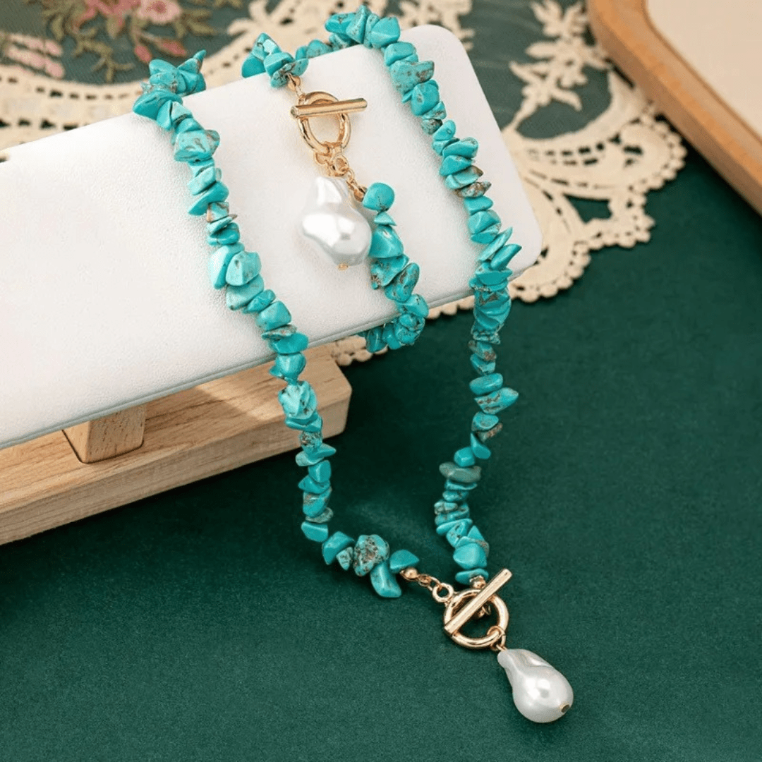 Sinéad — Turquoise & Baroque Pearl Jewellery Set