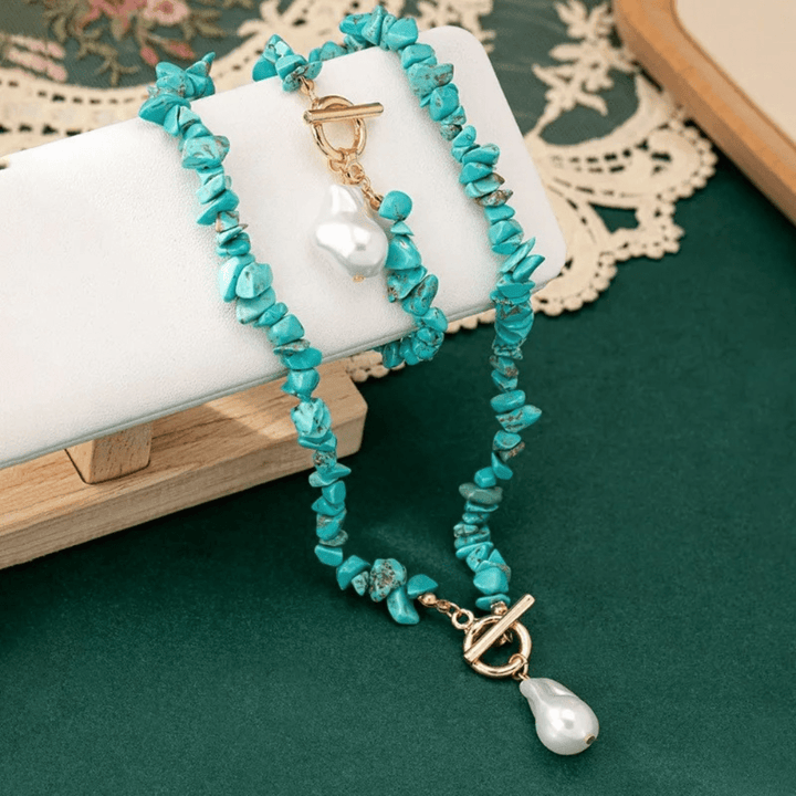 Sinéad — Turquoise & Baroque Pearl Jewellery Set