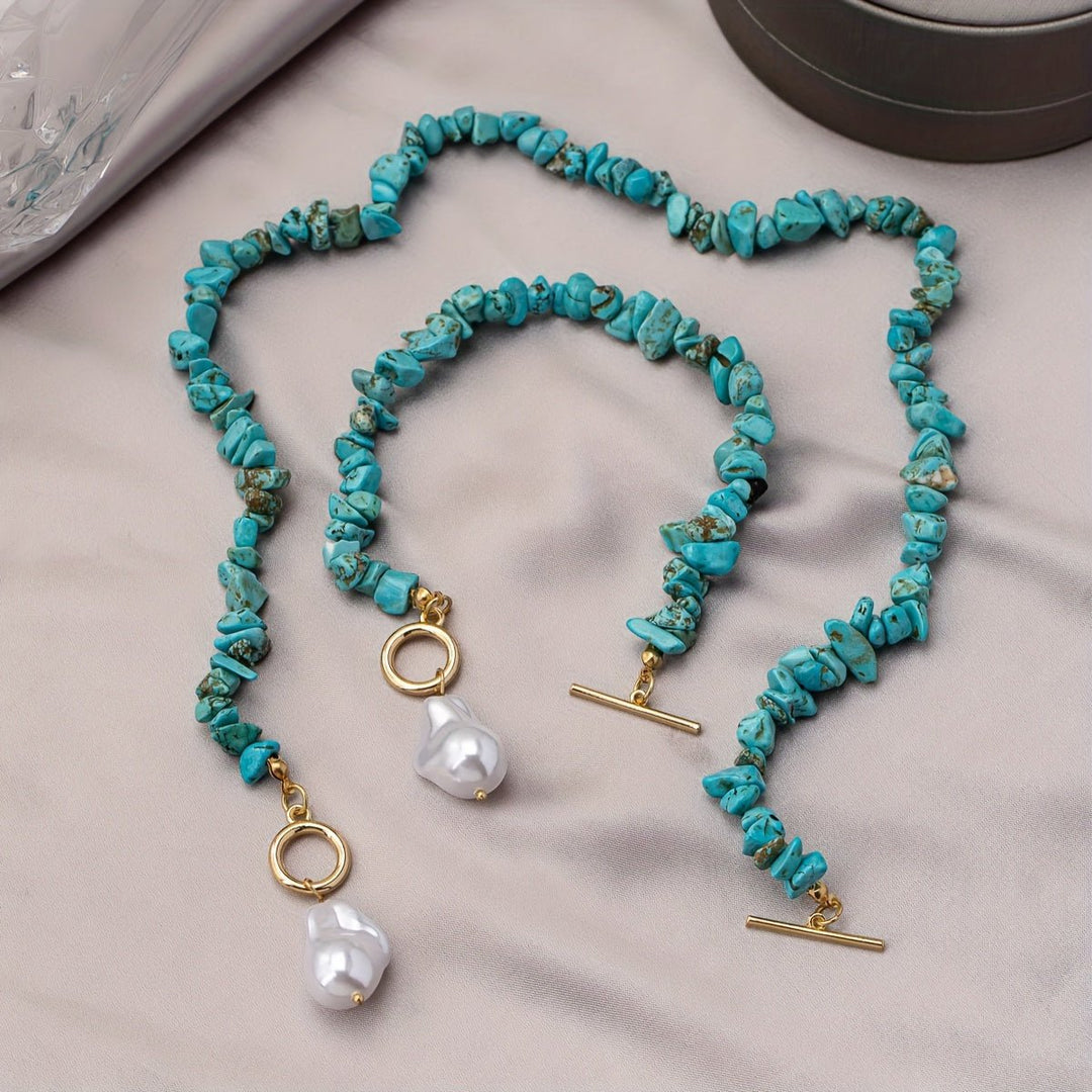 Sinéad — Turquoise & Baroque Pearl Jewellery Set