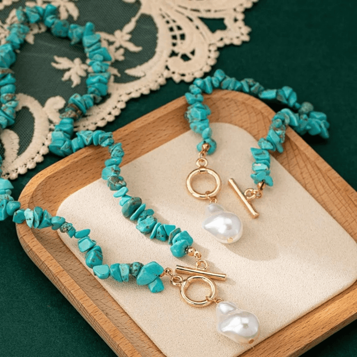 Sinéad — Turquoise & Baroque Pearl Jewellery Set