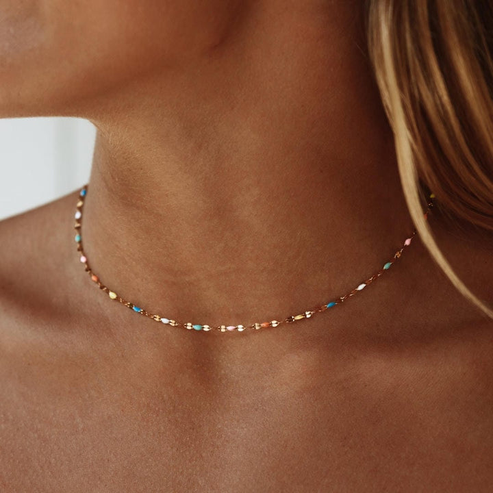 Aoife — Delicate Coloured Choker Necklace